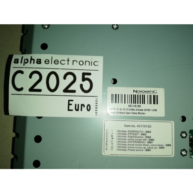 22" TFT Monitor ohne Touch, C2025, für Bally Gerät und teilw. Novomatic Geräte