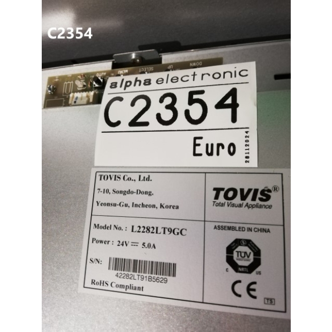 22“ Tovis TFT Monitor mit Touch, Modell: L2Z82LT9GC, C2354