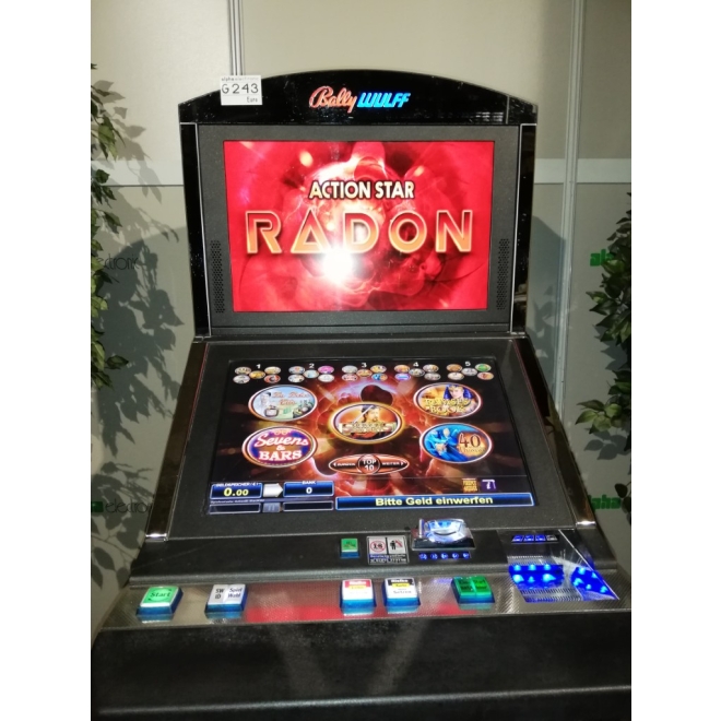TR5.1 Bally Wide Slant Top Action Star RADON, 50 Spiele, UBA Rec,G243, Geldspieler ohne Zulassung, Bally Standgeräte