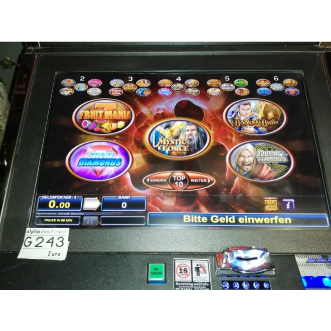TR5.1 Bally Wide Slant Top Action Star RADON, 50 Spiele, UBA Rec,G243, Geldspieler ohne Zulassung, Bally Standgeräte