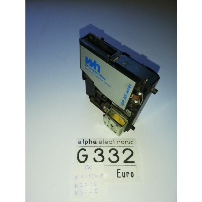 WH Münzprüfer EMP 800, G332, Frontplatten Einbau, Rückgabe vorne, Parts Ersatzteile, coin validator, ok