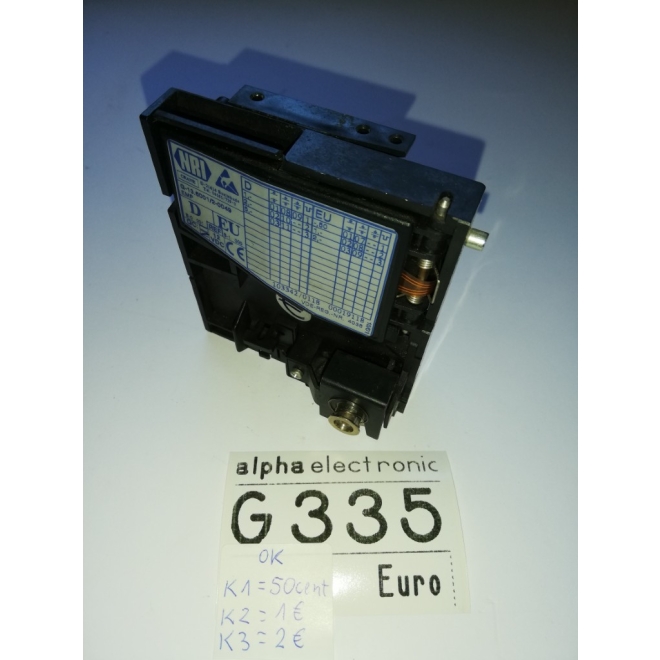 NRI G-13 Münzprüfer, G335, Rückgabe unten, Parts Ersatzteile, coin validator, ok, NRI G13