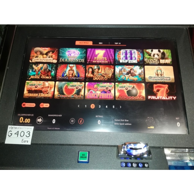 G403 Bally Wide Slant Top Select Hot Star, LZ/Tüv 09/27, mit UBA10 Recycler, 75 Spiele, Geldspieler Laufzeitgerät