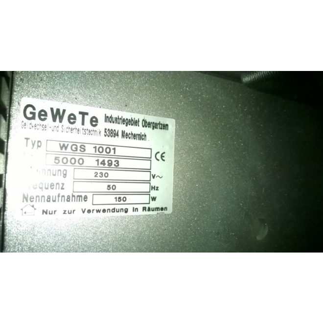 Geldwechsler WGS 1001, GeWeTe, G5583, Bill Changer, Wechselautomat