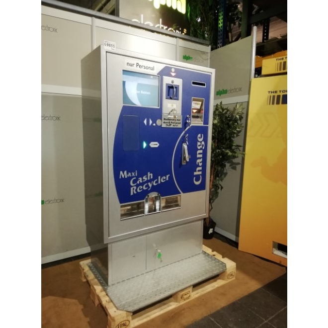 Maxi Cash Recycler mit Schütte und 2 x Mini Mech, G9855, GeWeTe, Geldwechsler, Bill Changer, Wechselautomat