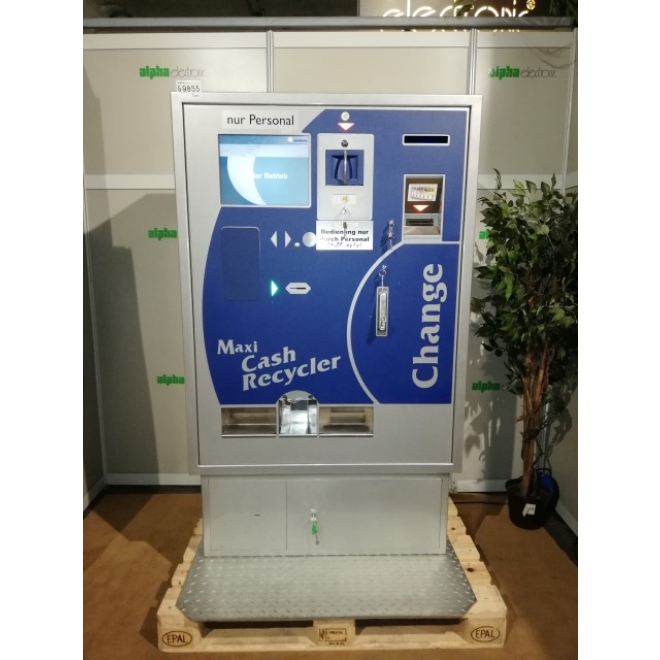 Maxi Cash Recycler mit Schütte und 2 x Mini Mech, G9855, GeWeTe, Geldwechsler, Bill Changer, Wechselautomat
