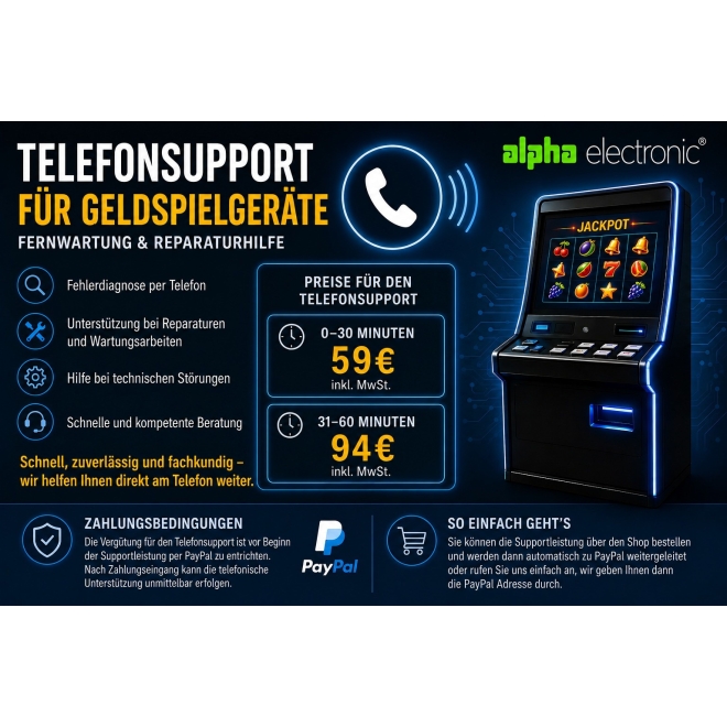Telefonsupport für Geldspielgeräte – Fernwartung & Reparaturhilfe