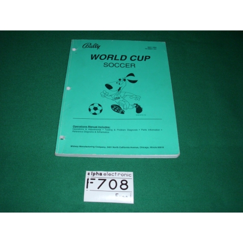 World Cup Soccer, Bally, Pinball Operating Manual, Flipperanleitung F708