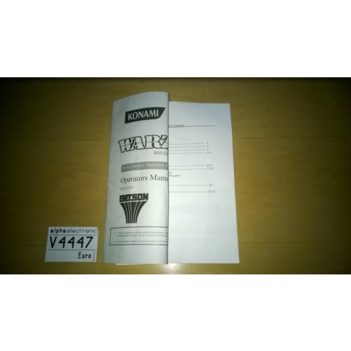 Warzaid, Konami, Operators Manual, V4447