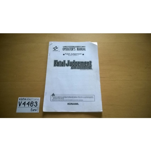 Fatal Judgement Silent Scope 2, Konami, Operators Manual, V4463