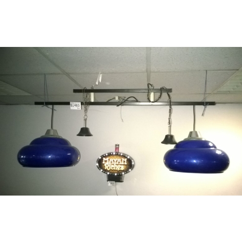 Billardlampe 2-flammig, B1463, Königsblau, Billiard, Pub Lampe