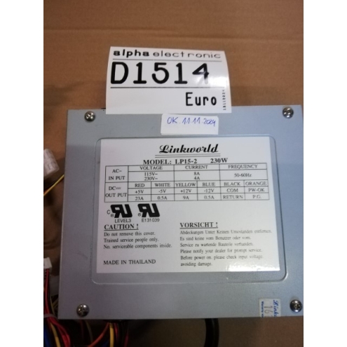 AT PC Netzteil passend auch für Dart, Power Supply, D1514, Ersatzteil, Parts, Dartnetzteil