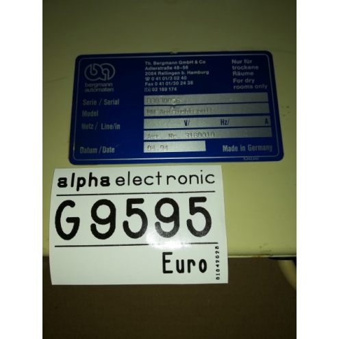 Bergmann MW-AP, MW Aufsichtspult, G9595, Bergmann, Parts