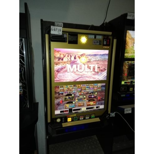 GK249 Merkur 22" Slimline Gold Multi Multi 9 DLX, Tüv/LZ 09/27, mit MD100, 3x70 Spiele, Wandgeräte, Geldspieler, Laufzeitgeräte